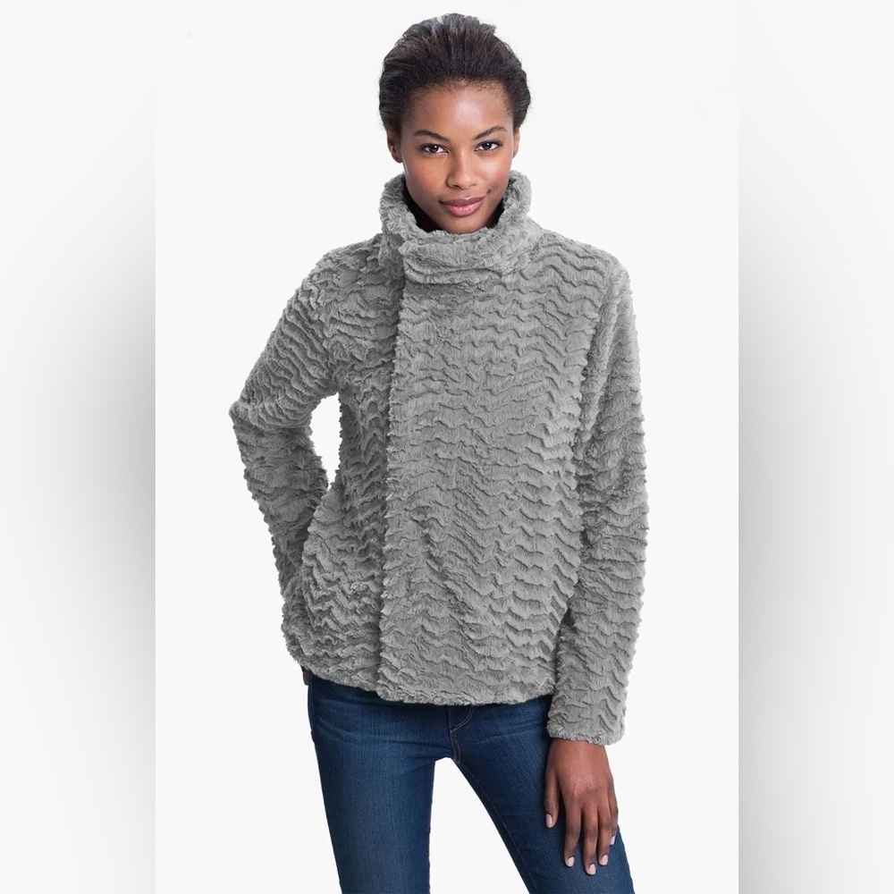 Patagonia Gray Textured Cowl Neck Sweater